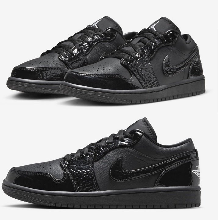 Air Jordan 1 Low SE 'Black Croc' HJ7743-010 Women Men