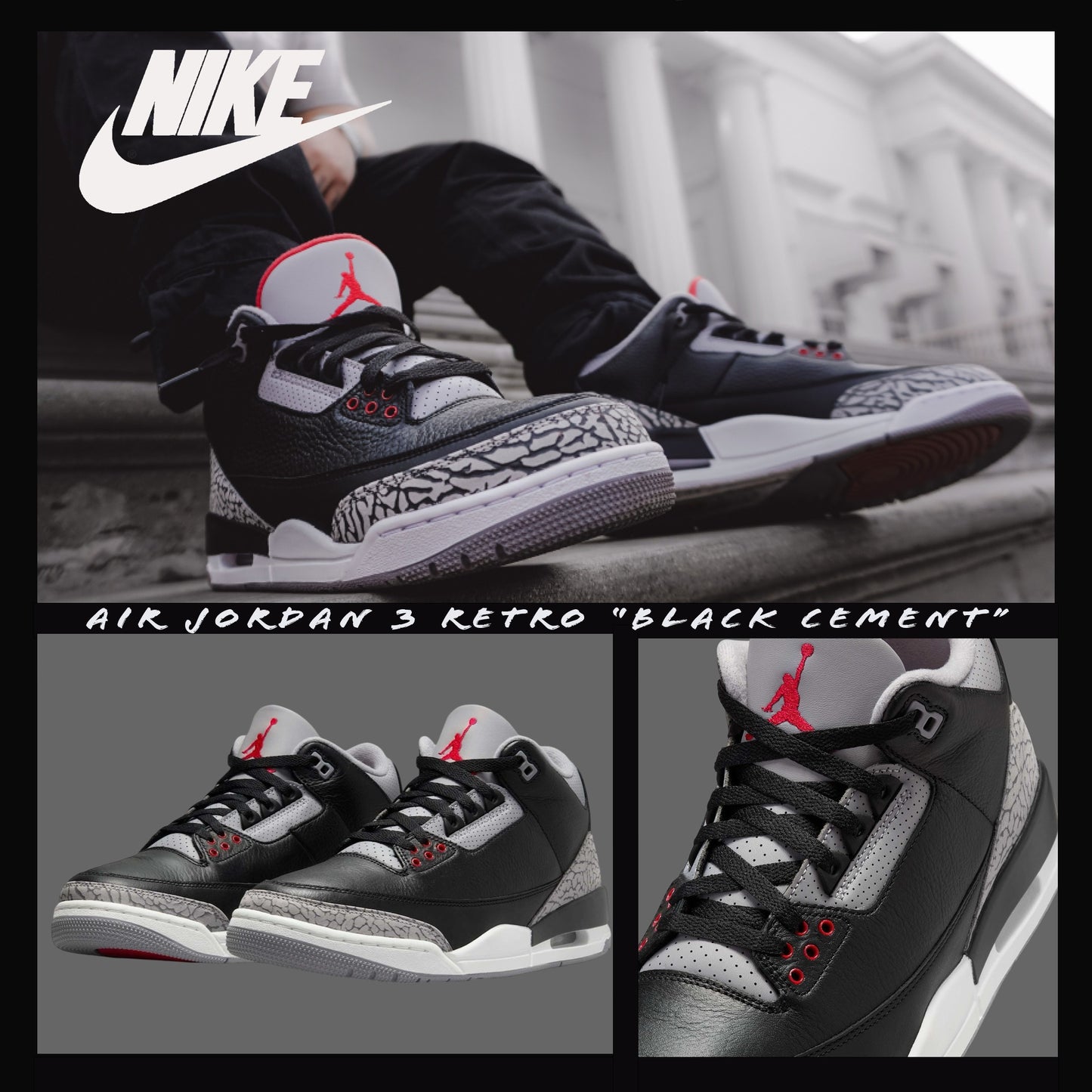 Air Jordan 3 Retro 'Black Cement Reimagined' DN3707-010